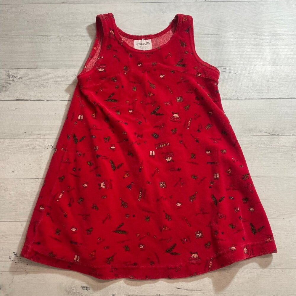 Vintage‎ flap doodles girls red Christmas print dress size 3